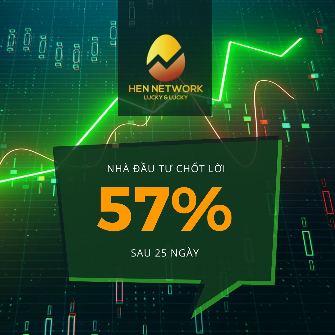 Nhà đầu tư Hên Network chốt lời 57% sau 25 ngày