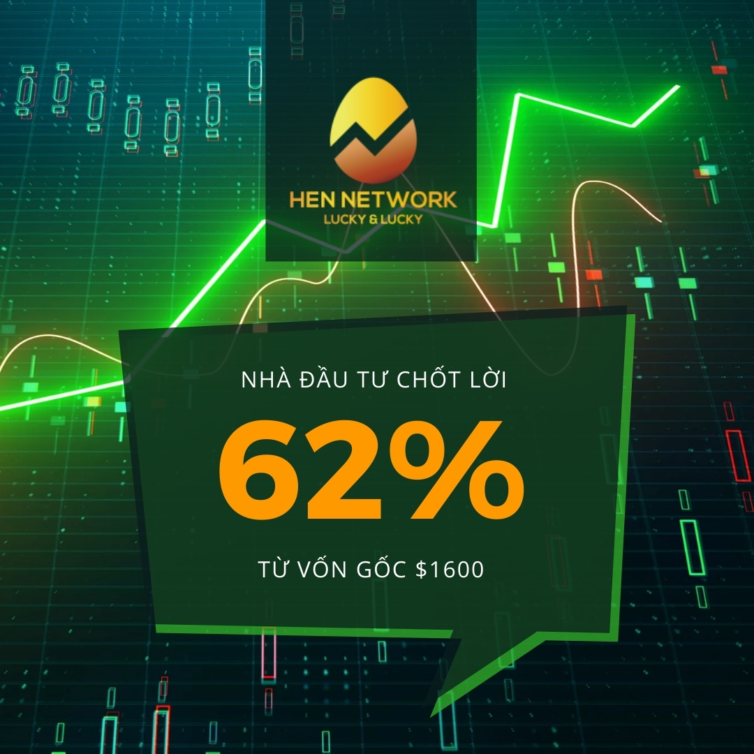 Nhà đầu tư Hên Network chốt lời 62% từ vốn gốc 1600$